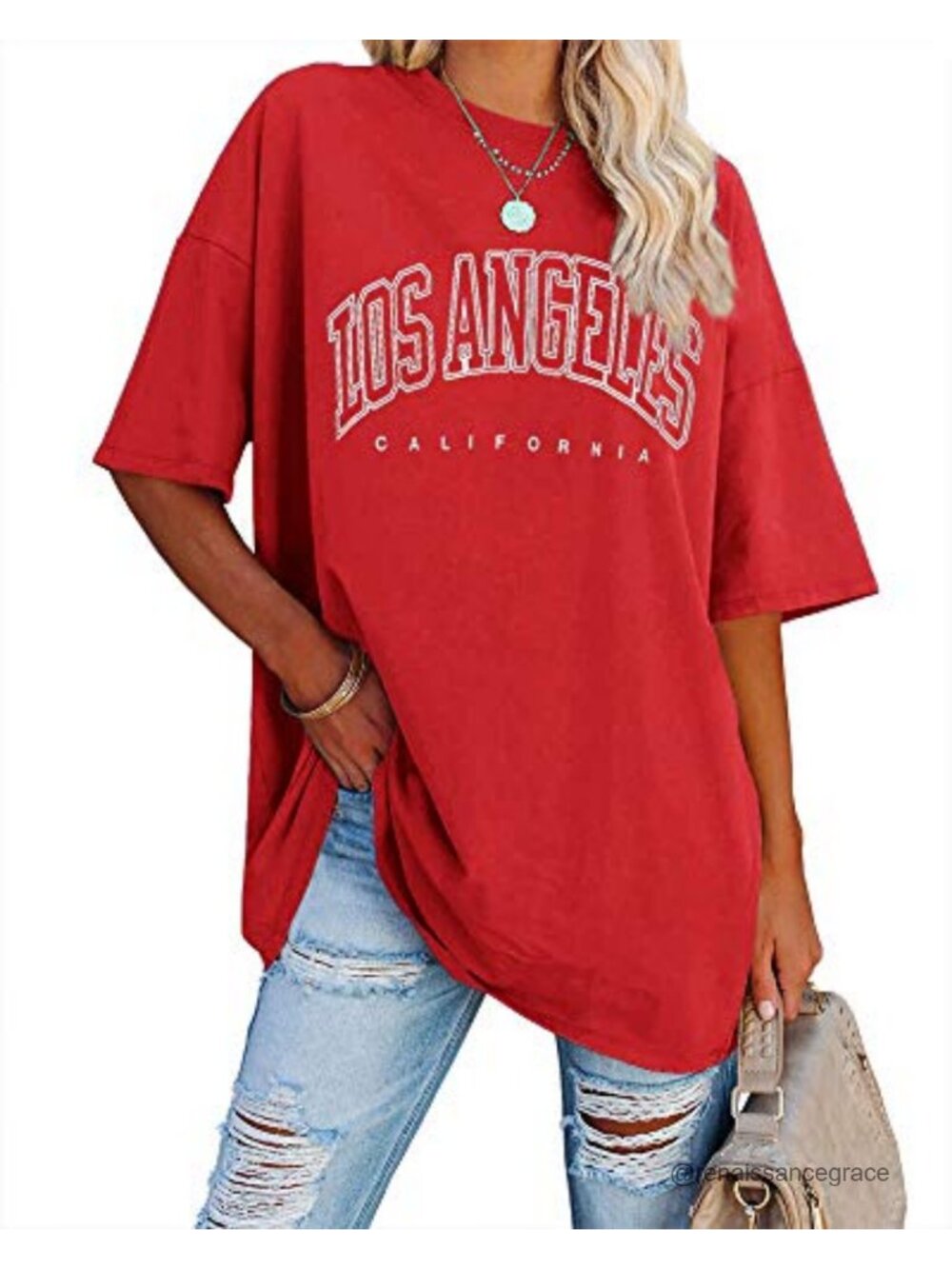 Oversized Cotton Graphic Tee Tunic Top